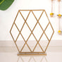 Hexagonal Puja Backdrop Metal Frame With Lotus Hangings