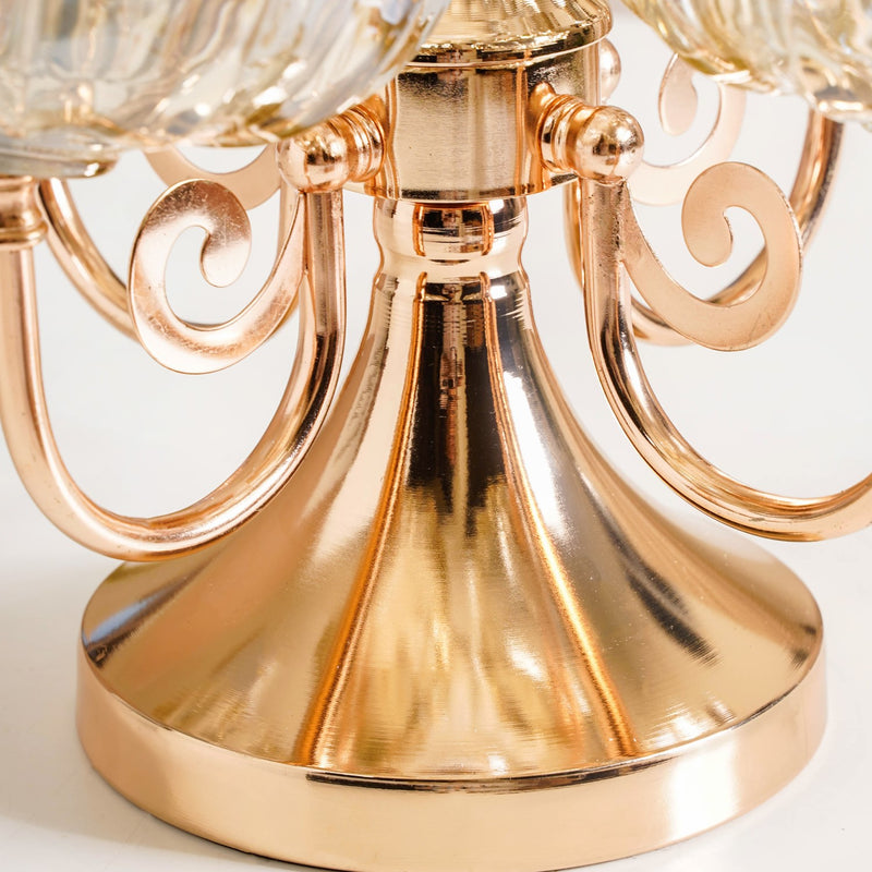 Chic 2 Layer Decorative Glass Bowls With Iron Stand
