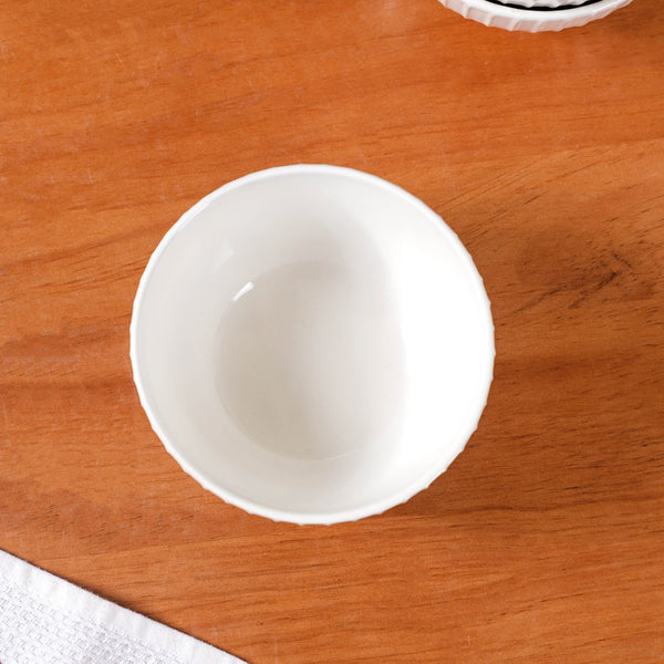 Costola Ceramic Serving Bowl Set Of 4 Off White 650ml