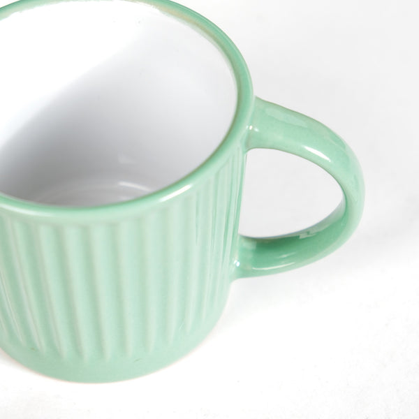 Cresta Set Of 6 Ceramic Coffee Mug Green 300ml