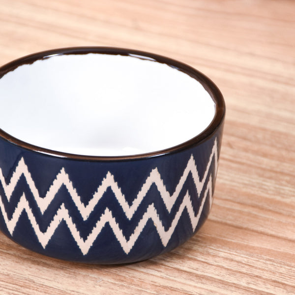 Oscilla Ceramic Small Bowl Set Of 4 Navy 200ml