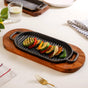 Hotstone Barbecue Grill Plate With Seesham Wood Base