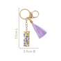 Iconic I Resin Keyring With Lavender Tassel