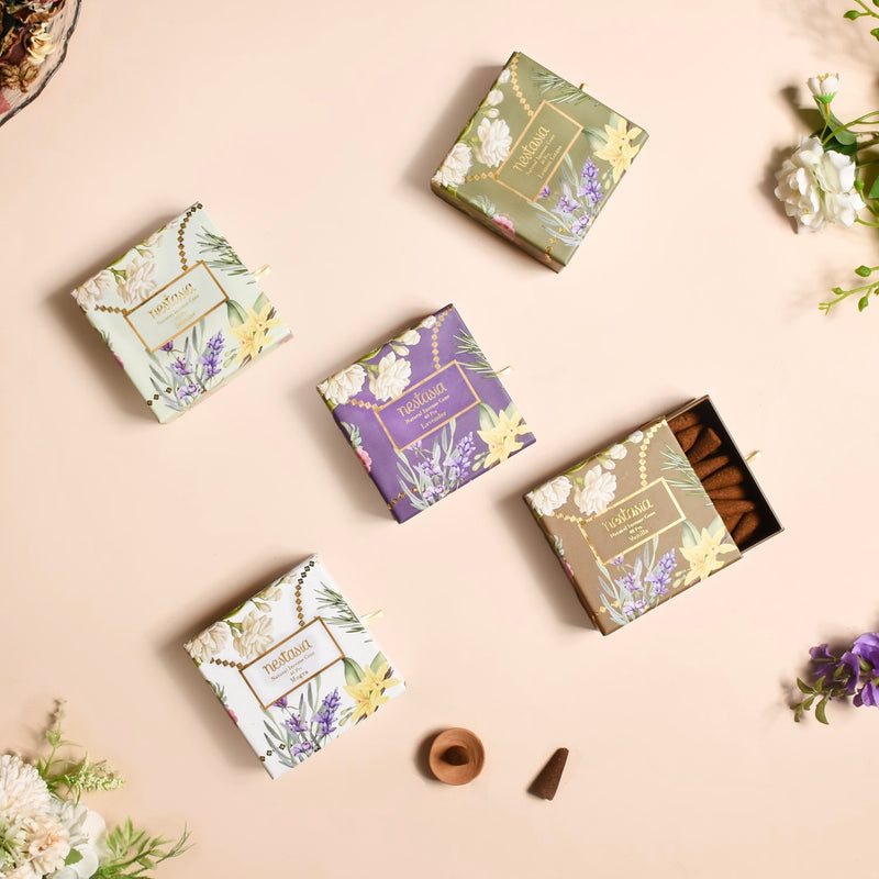 Floral Fragrant Incense Cones Set Of 5