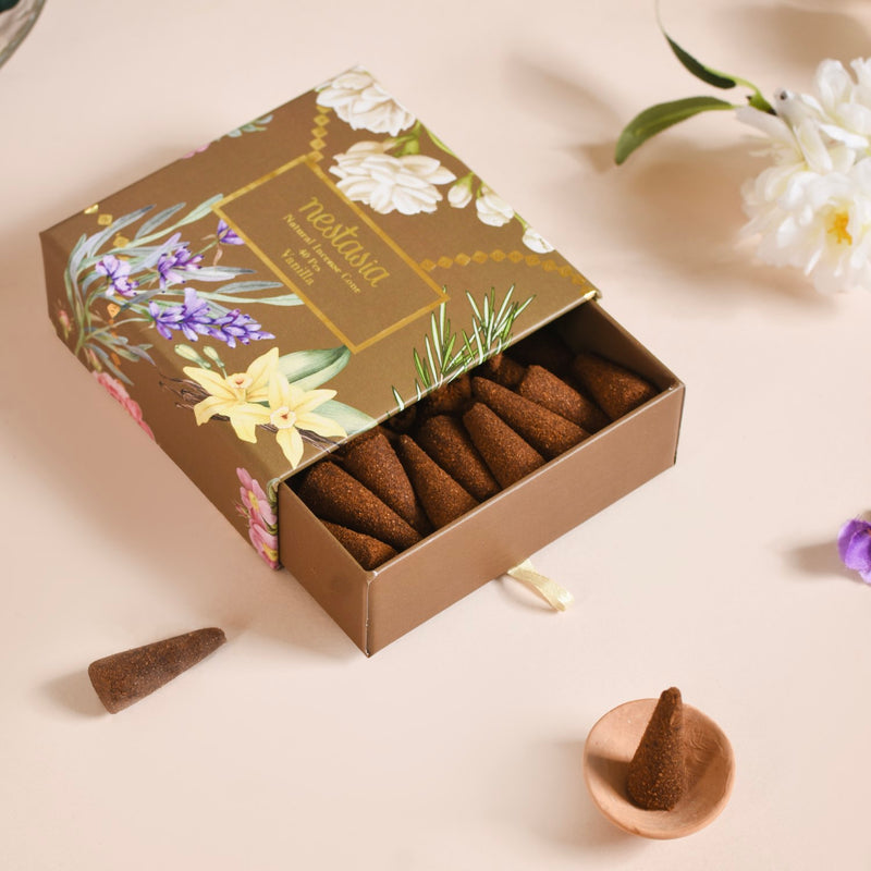 Floral Fragrant Incense Cones Set Of 5