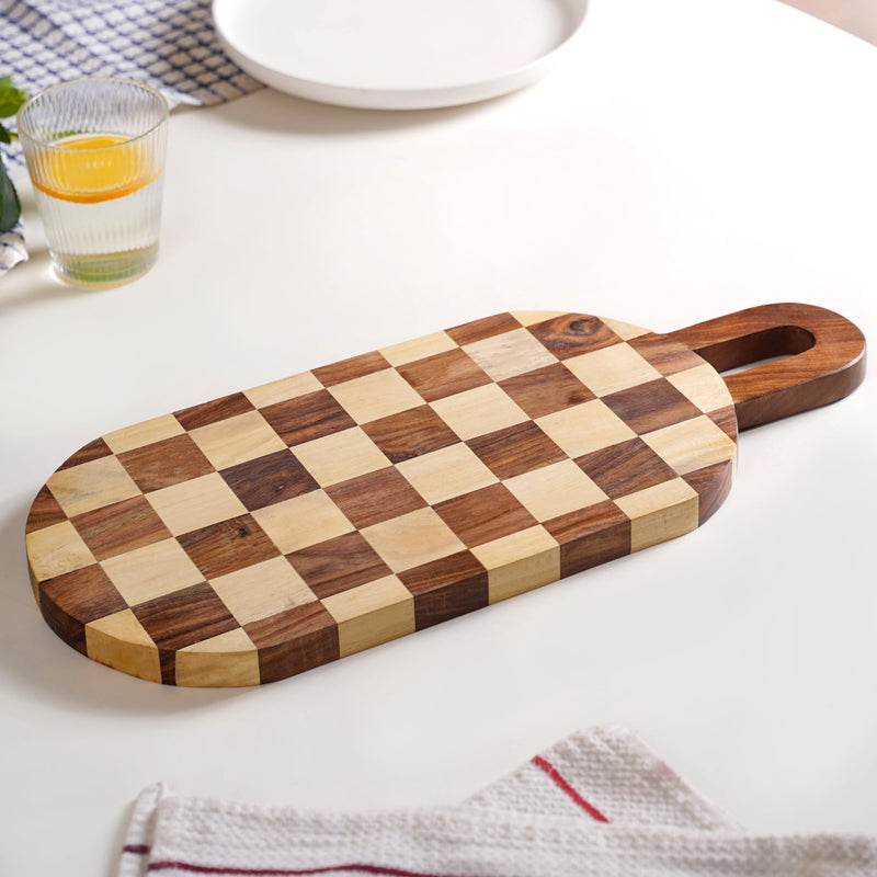 Atelier Serve And Slice Checkered Capsule Cheese Board 47x20cm