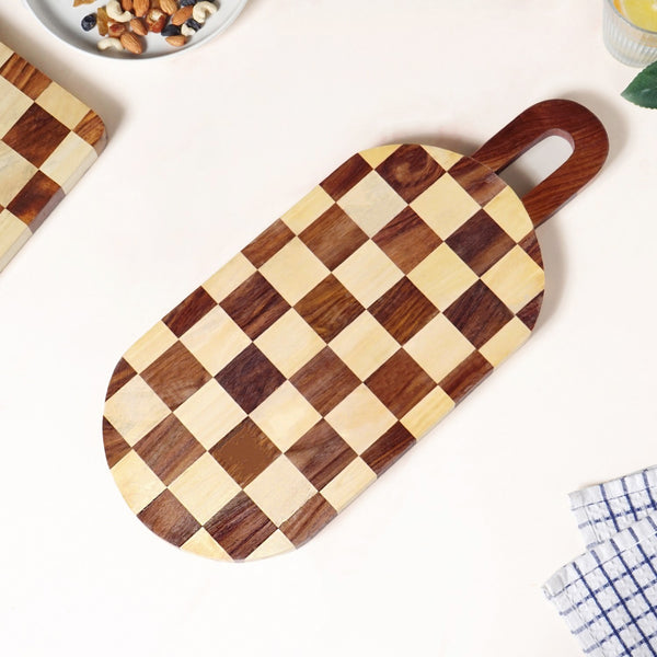 Atelier Serve And Slice Checkered Capsule Cheese Board 47x20cm