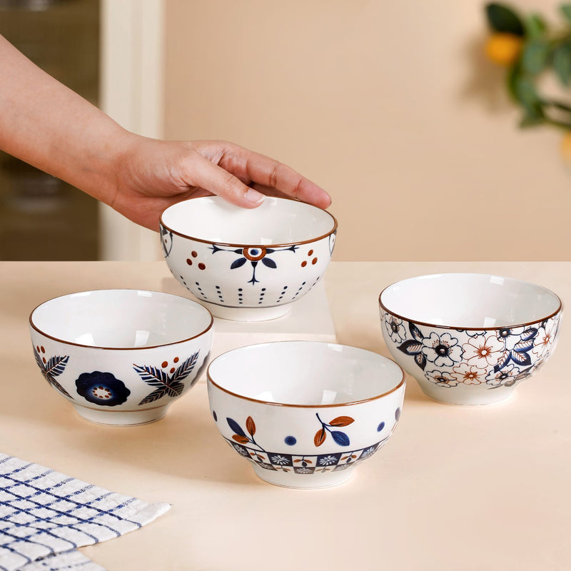 Indie Ceramic Snack Bowl Set Of 4 350ml
