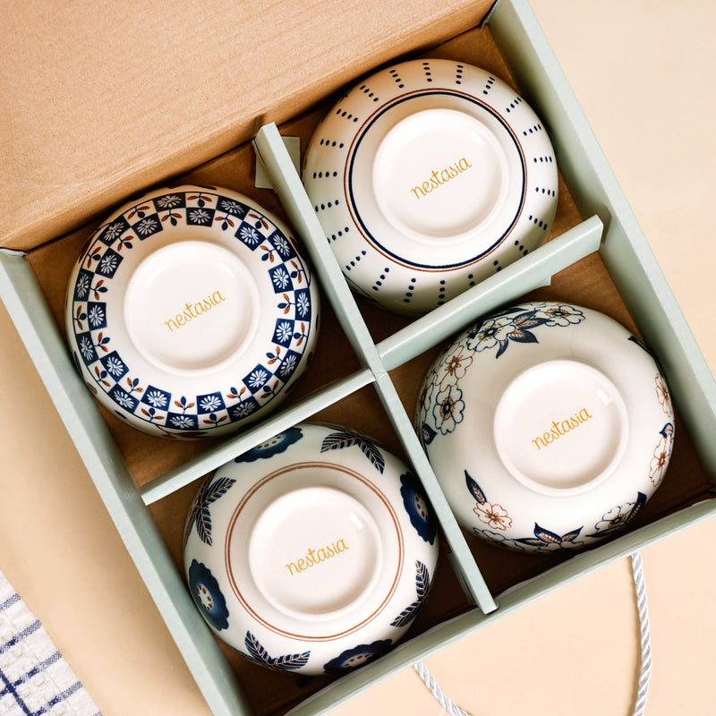 Indie Ceramic Snack Bowl Set Of 4 350ml