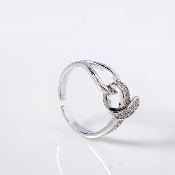 Infinite Radiance Adjustable Silver Ring