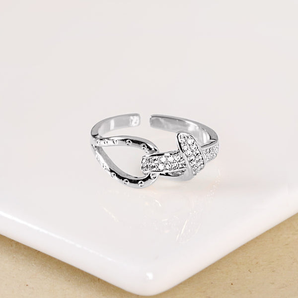 Infinite Radiance Adjustable Silver Ring