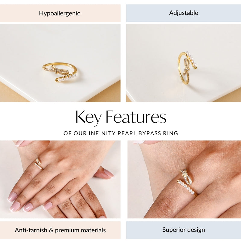 Infinity Pearl Bypass Ring