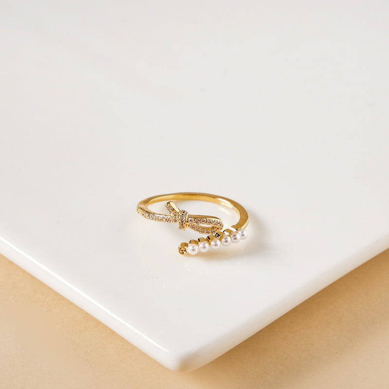 Infinity Pearl Bypass Ring