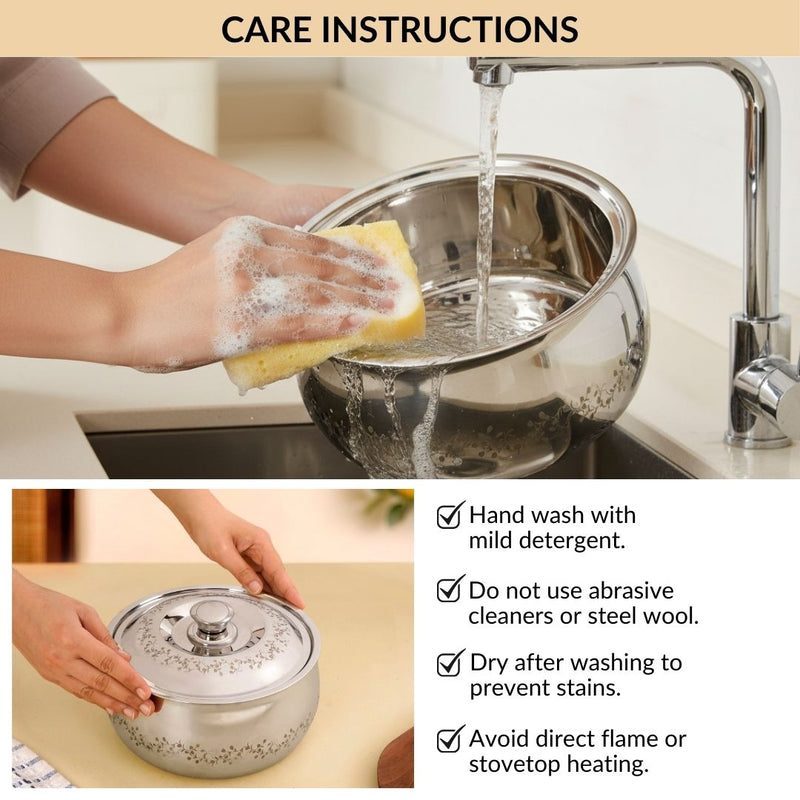 Insulated Stainless Steel Roti Casserole 1500ml