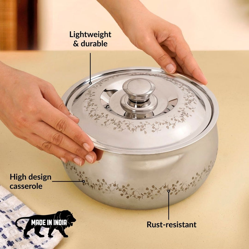 Insulated Stainless Steel Roti Casserole 1500ml