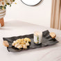 Meshwork Pattern Metal Serving Tray Black 17x8 Inch