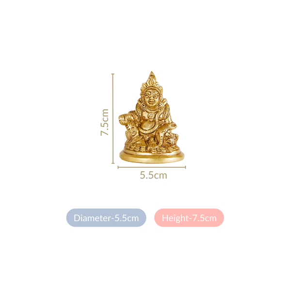 Kuber God Of Wealth Pure Brass Statue 7cm