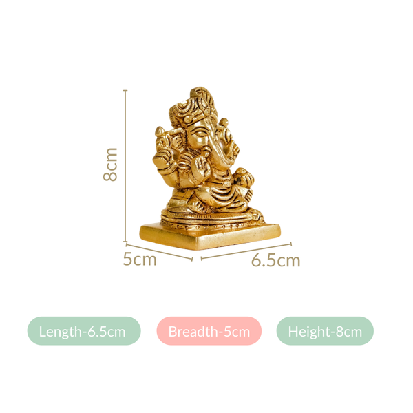 Ganpati Brass Idol 8cm