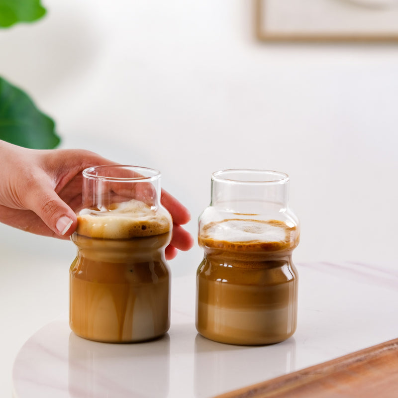 Japenese Style Glass Tumbler Set Of 2 325ml