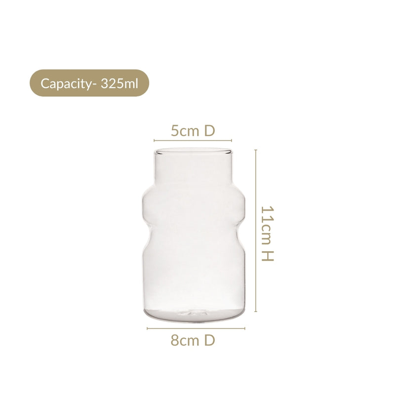 Japenese Style Glass Tumbler Set Of 2 325ml