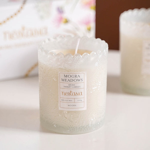 Mogra Scented Soy Wax Votive Candle Jar Set Of 2