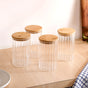 Ribbed Airtight Kitchen Storage Glass Jar Set Of 4 1000ml