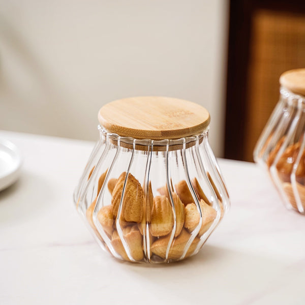 Glass Airtight Cookie Jar With Lid Set Of 2 850ml