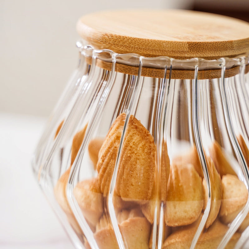 Pentagon Glass Airtight Jar With Lid Set Of 2 850ml