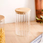 Ribbed Airtight Kitchen Storage Glass Jar Set Of 4 1000ml