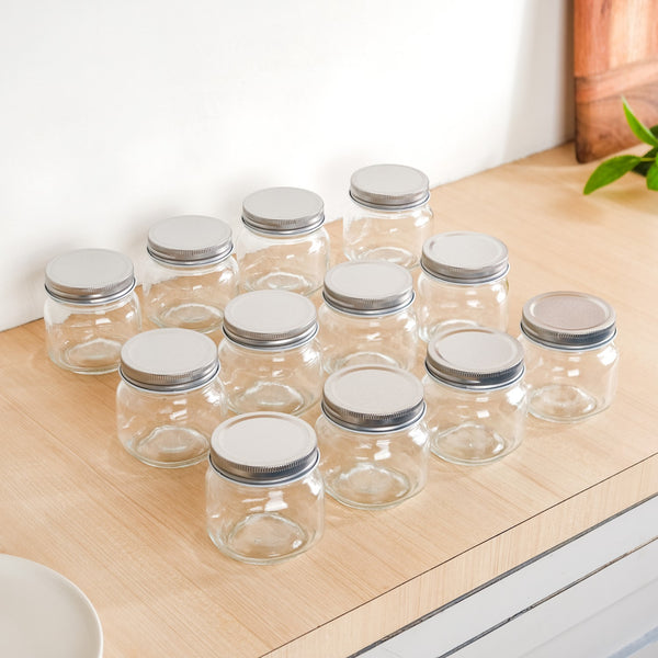 Glass Snack Jars Set Of 12 250ml
