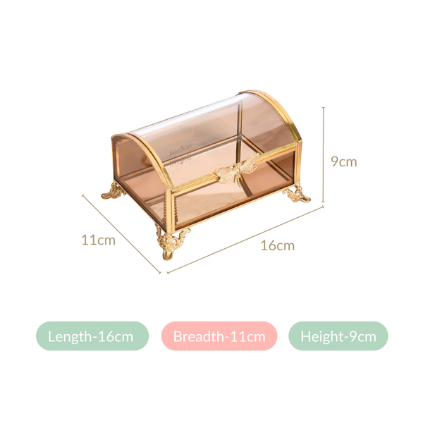 Jewellery Box With Dragonfly Handle Amber