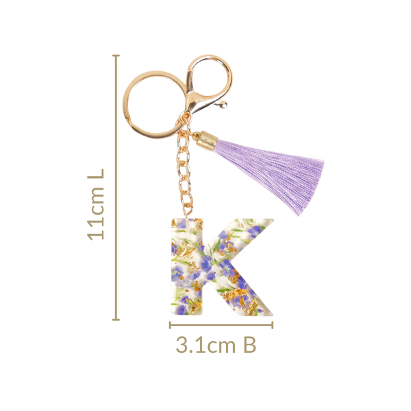 Alphabet Initial Letter K Keychain