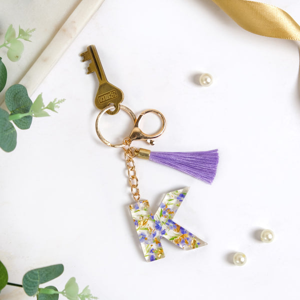 Alphabet Initial Letter K Keychain