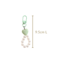 Green Sweetheart And Pearl Keychain