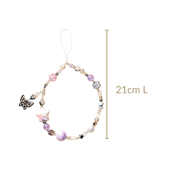 Purple Haze Phone Lanyard With Butterfly Charm