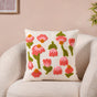 Tulip Embroidered Soft Cushion Cover 40x40cm 3