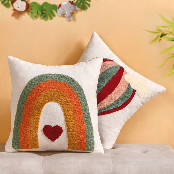 Up In The Air Embroidered Cushion Cover Set Of 2 40x40cm