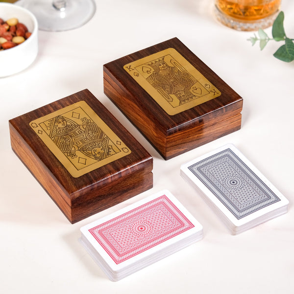 King And Queen Card Holder Set Of 2 With Playing Cards