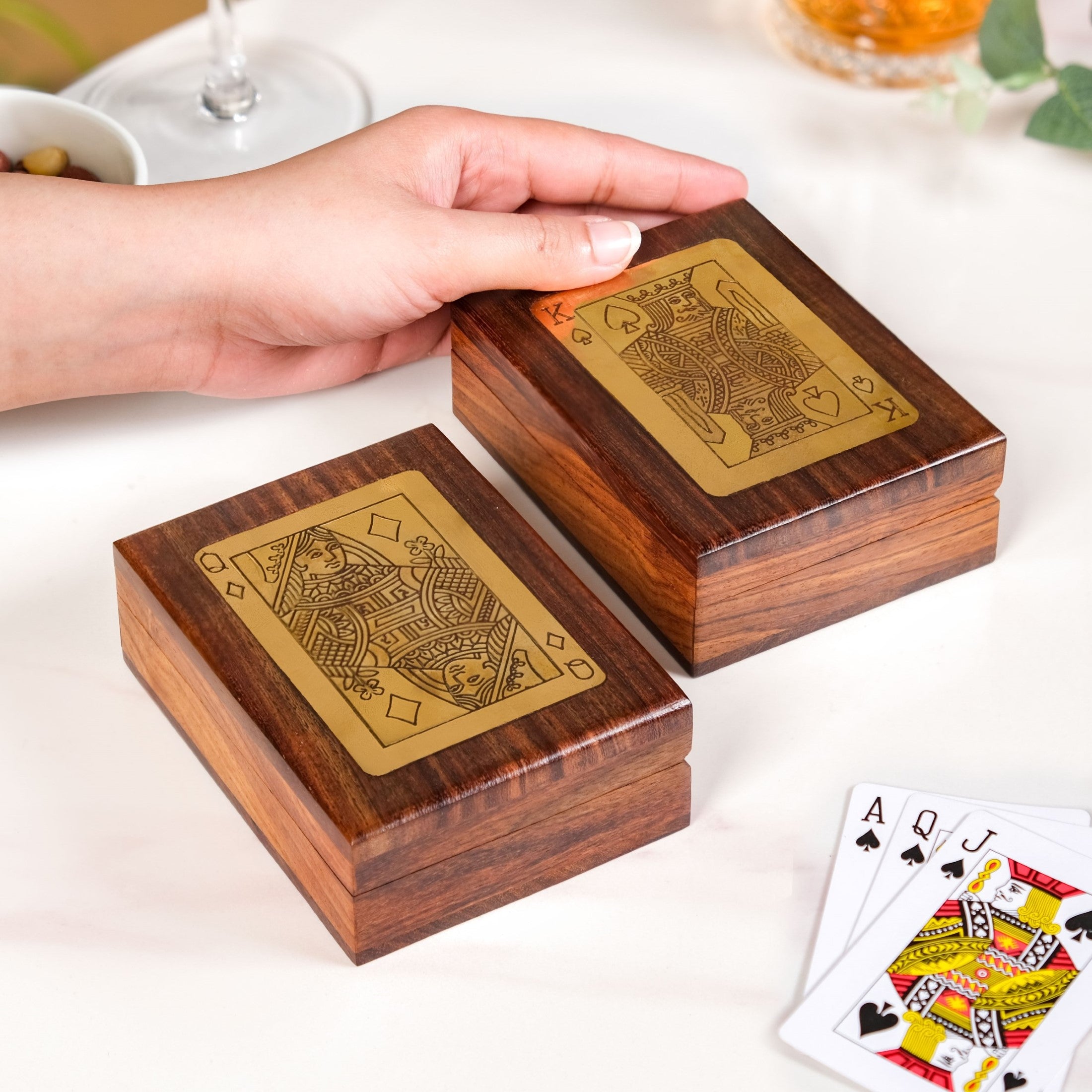 King And Queen Card Holder Set With Deck Online - Premium Party
