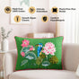 Kingfisher Pond Embroidered Cotton Cushion Cover 50x35cm