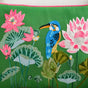 Kingfisher Pond Embroidered Cotton Cushion Cover 50x35cm