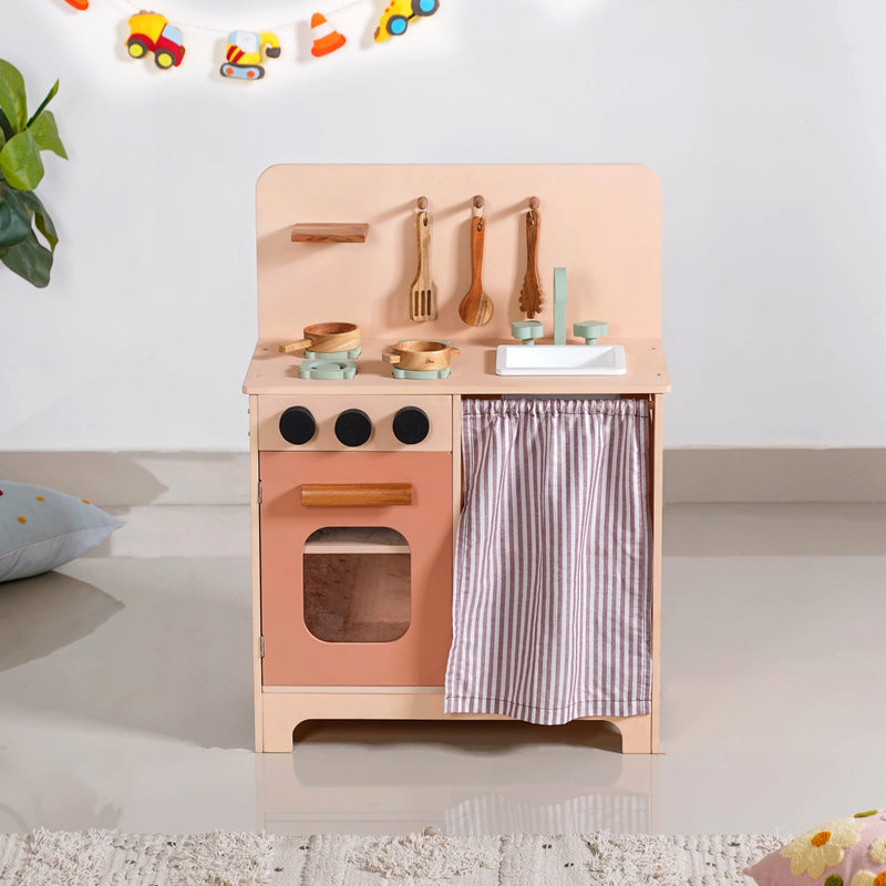 Wooden Kitchen Play Set With Utensils