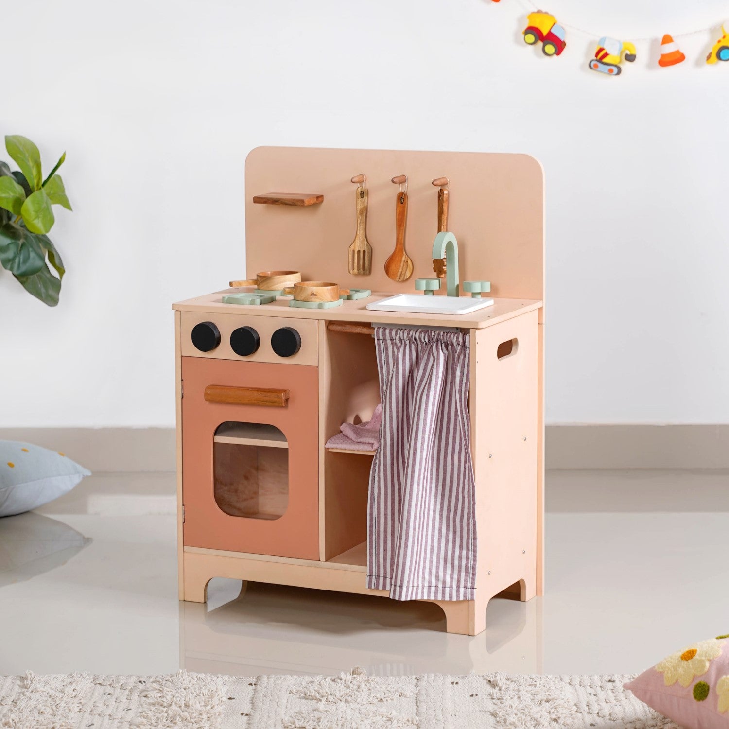 Wooden Kitchen Play Set With Utensils