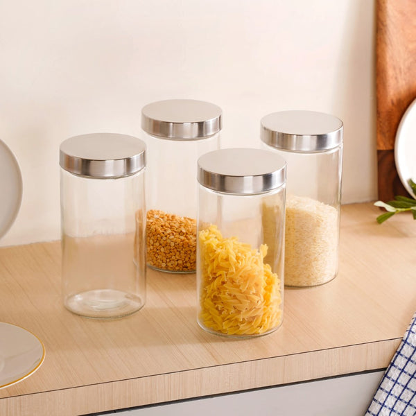 Tall Kitchen Storage Jars Set Of 4 1500ml