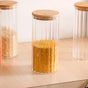 Set Of 4 Tall Airtight Glass Storage Jars With Lid 1450ml