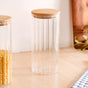 Set Of 4 Tall Airtight Glass Storage Jars With Lid 1450ml