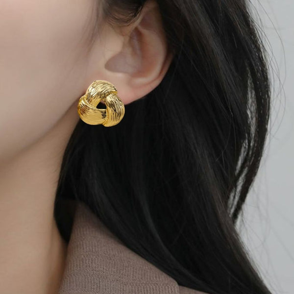 Knot Of Strength Stud Earrings Gold