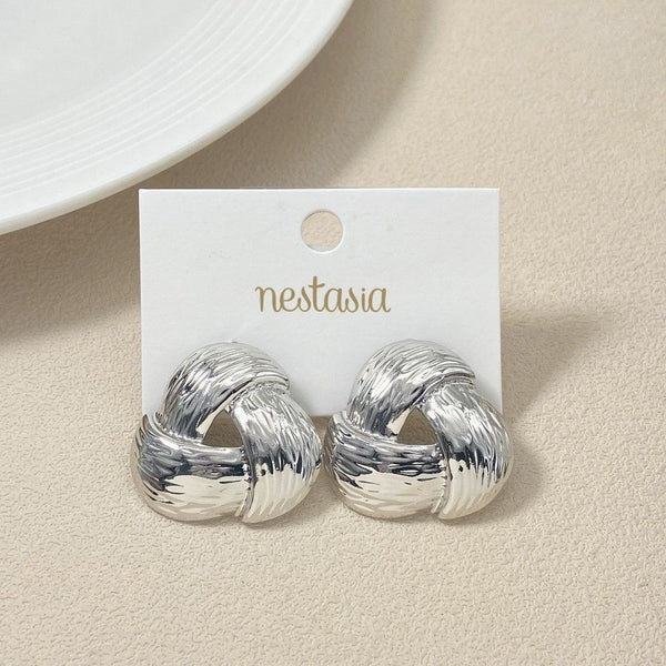 Knot Of Strength Stud Earrings Silver