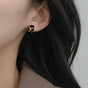 Knotted Style Stud Earrings Black