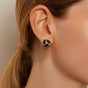 Knotted Style Stud Earrings Black